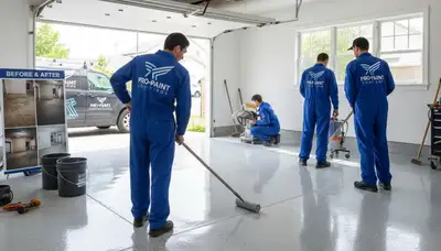 Durable epoxy garage floor coating by house painters in Sacramento, CA for long-lasting finish