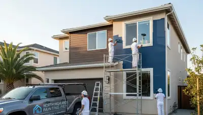 Professional house painters refreshing home exterior in Sacramento, CA