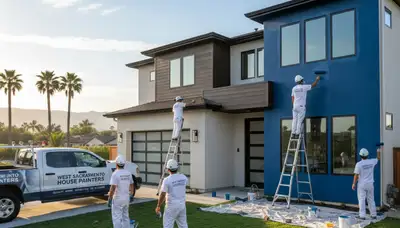 Sacramento, CA house painting service team painting exterior home walls professionally