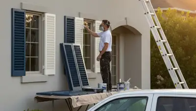 Professional shutter painting by expert house painters in Sacramento, CA for lasting curb appeal