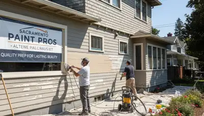 Professional surface preparation for exterior house painting in Sacramento, CA ensuring lasting paint adhesion