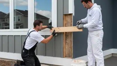 Professional wood rot repair and house painting in Sacramento, CA restoring damaged wood siding